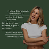 Toxaprevent Halistop Zeolite Chewables | Natural Vegan Detox for Mouth, Throat & Stomach | Removes Histamine, Sulphur & Ammonium