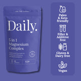 Magnesium glycinate supplement complex with Magnesium malate, citrate, Aquamin, Glycinate and Oxide plus B6 for Maximum absorption. Filler free magnesium. Gluten free magnesium.