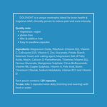 Dolovent product information including ingredients and how to take 2 capsules daily